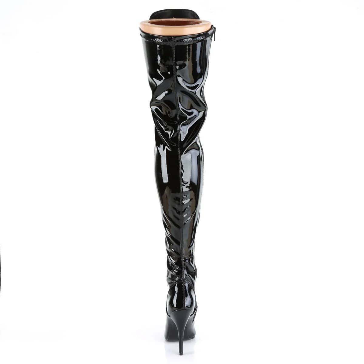 Pleaser - Seduce 3024 Black Patent Single Sole with 5" Heel Thigh-High Boots | UK 3-11 Pleaser - For Me To Love