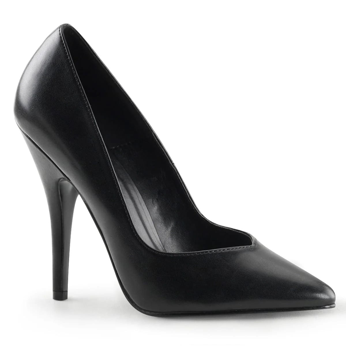 Pleaser - Seduce 420V Black Vegan Leather Classic Pointed Toe Court Shoe with 5 inch Heel | UK 2-13 Pleaser - For Me To Love