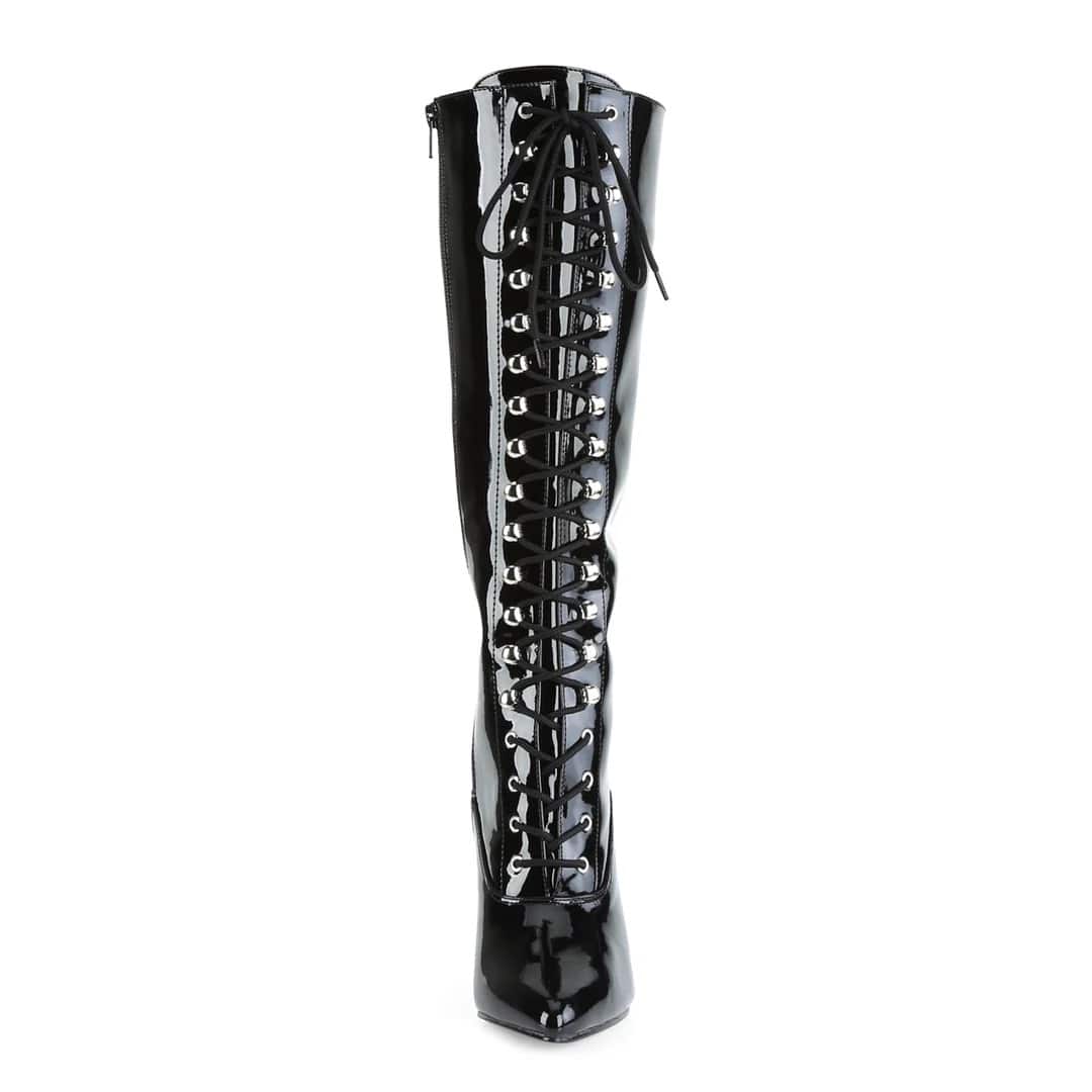 Pleaser - Vanity 2020 4 Inch Heel, Front Lace, Single Sole Knee Length Boots | UK 3-13 Pleaser - For Me To Love