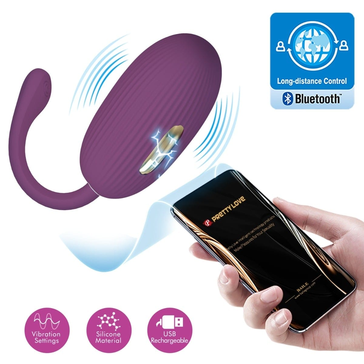 Pretty Love - Doreen Love Egg Vibrator with Stimulating Electro Shock Function | App Controlled Pretty Love - For Me To Love