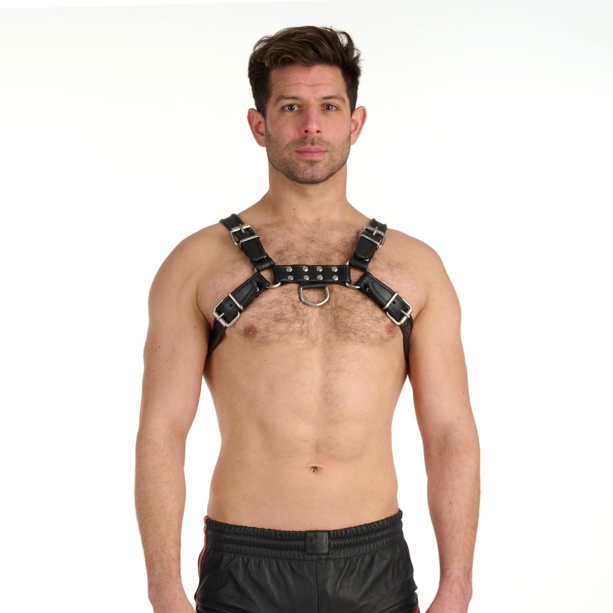 Prowler RED - Adjustable Bull D-Ring Leather Chest Harness | 5 Sizes Prowler Red - For Me To Love