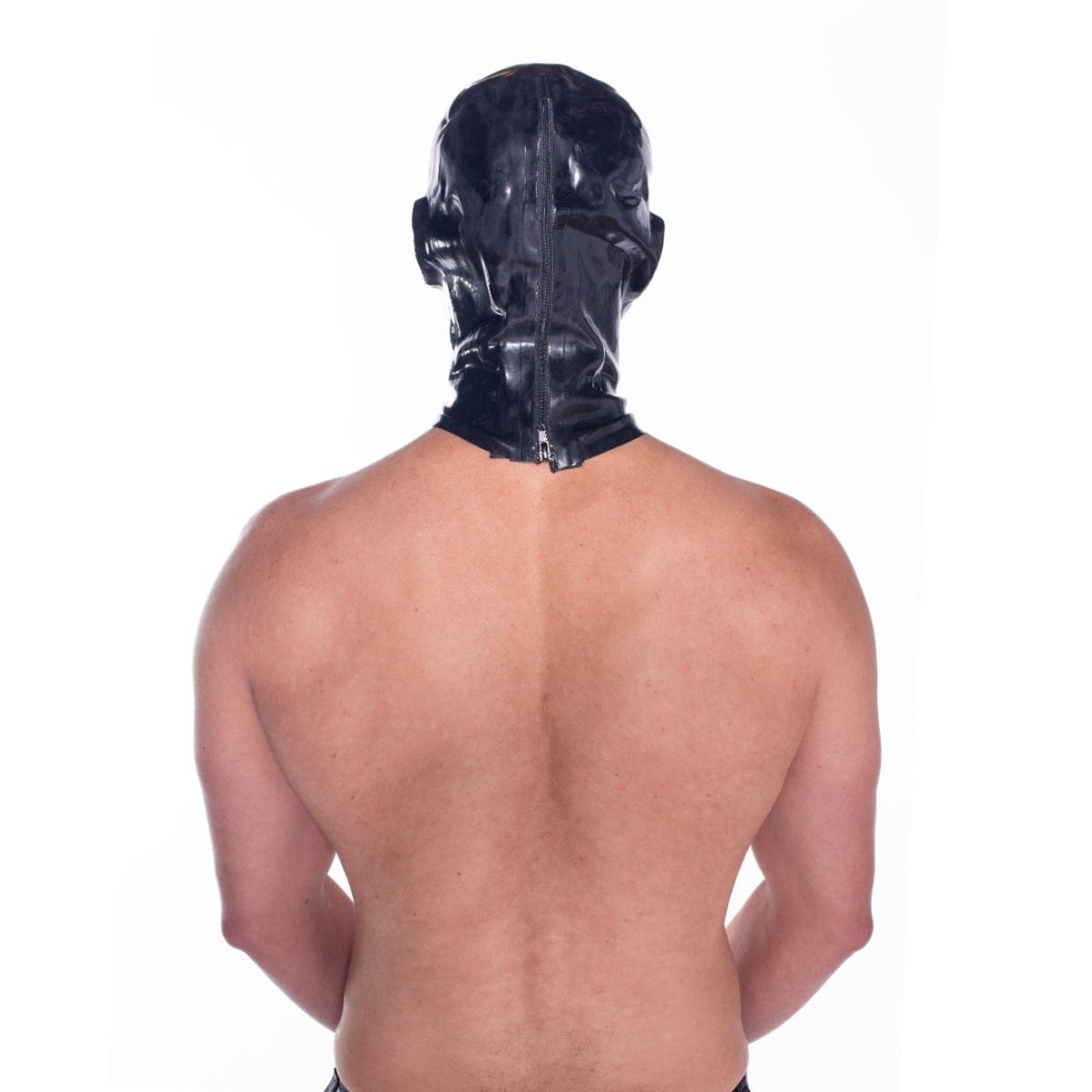 Prowler Red - Bondage Play Latex Hood with Back Zip | Black prowler red - For Me To Love