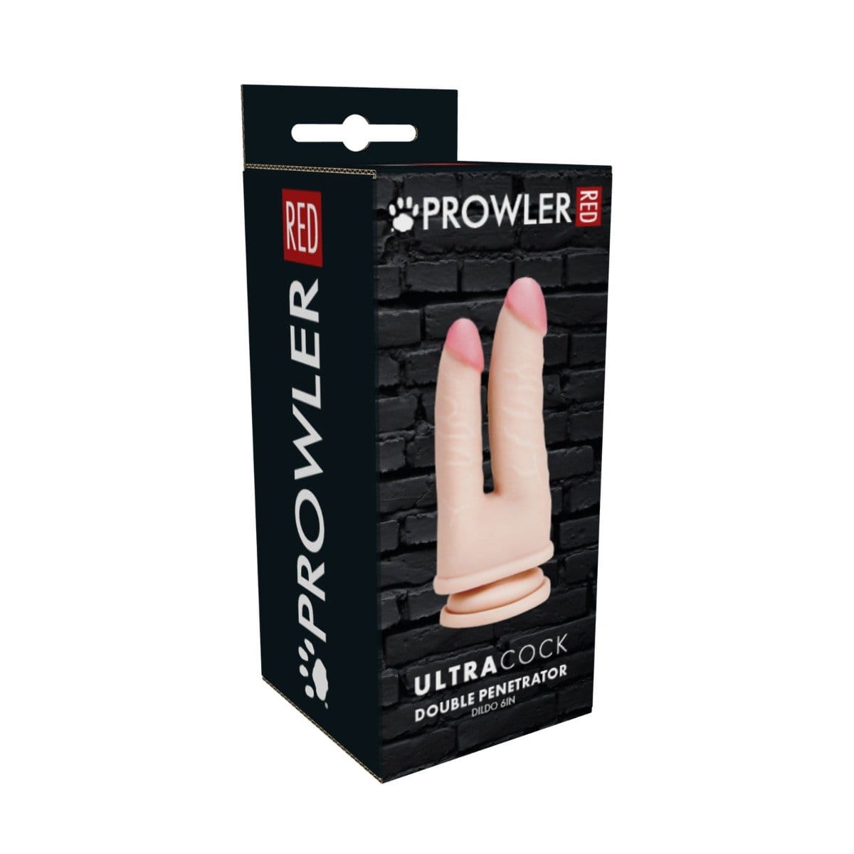 Prowler RED - Ultra Cock Double Penetrator Dildo with Suction Base | 6 inches prowler red - For Me To Love