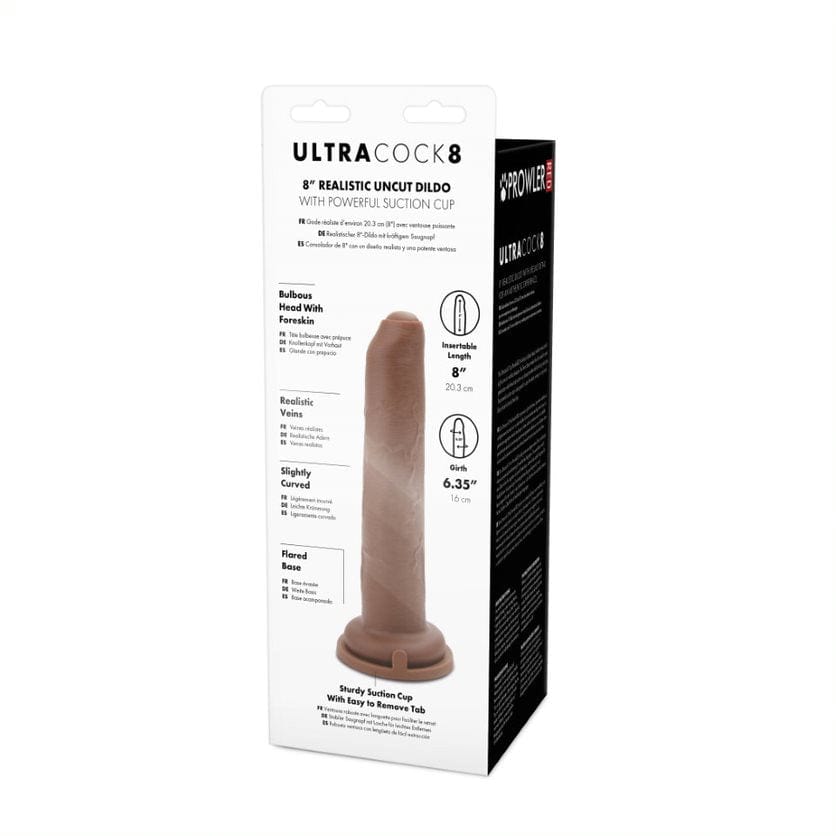 Prowler RED Uncut Ultra Cock 8 inch with Suction Cup Prowler Red - For Me To Love