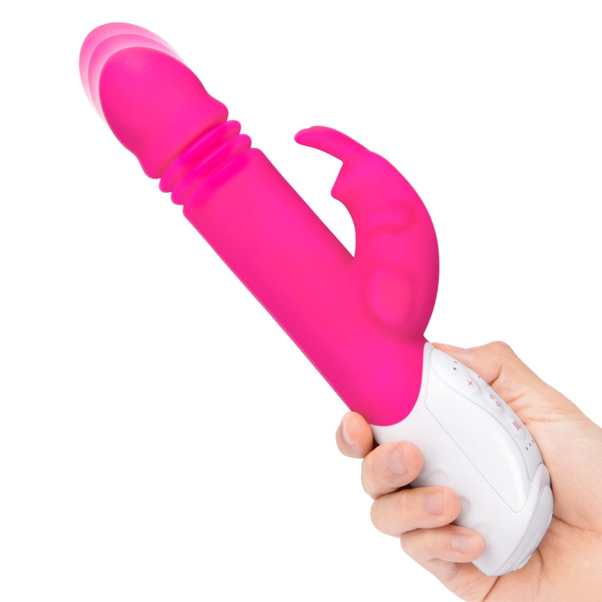Rabbit Essentials - Rechargeable G Spot Thrusting Rabbit Vibrator | Hot Pink or Purple Hot Pink Rabbit Essentials - For Me To Love