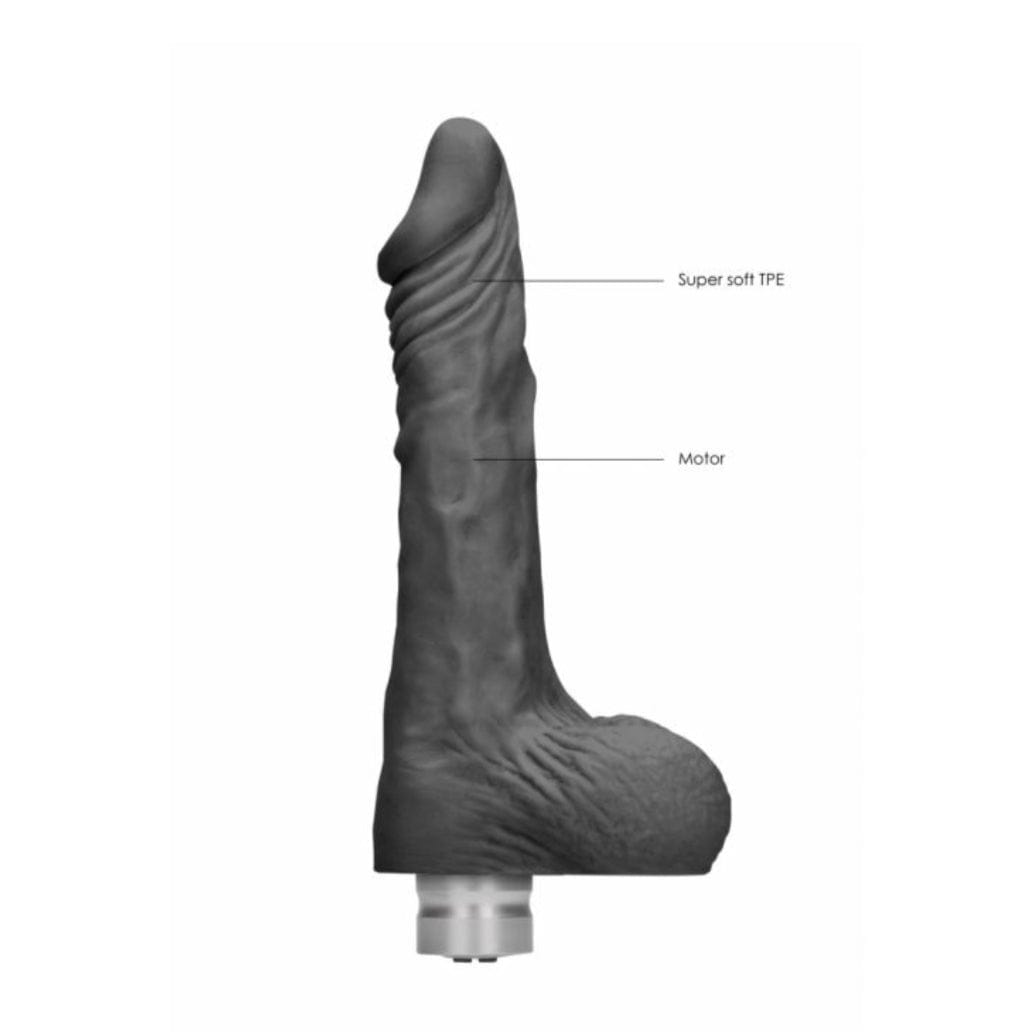 REAL ROCK - 9 inch REALISTIC VIBRATING DILDO - BLACK Real Rock - For Me To Love