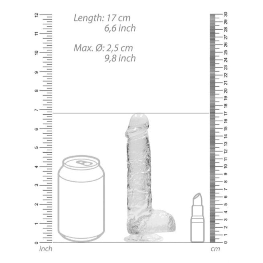 Real Rock Crystal Clear 6" Realistic Dildo With Balls (Transparent) Real Rock - For Me To Love