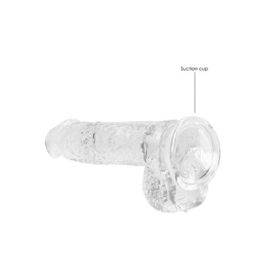 Real Rock Crystal Clear 6" Realistic Dildo With Balls (Transparent) Real Rock - For Me To Love