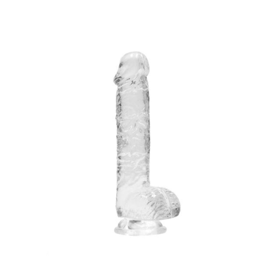 Real Rock Crystal Clear 6" Realistic Dildo With Balls (Transparent) Real Rock - For Me To Love