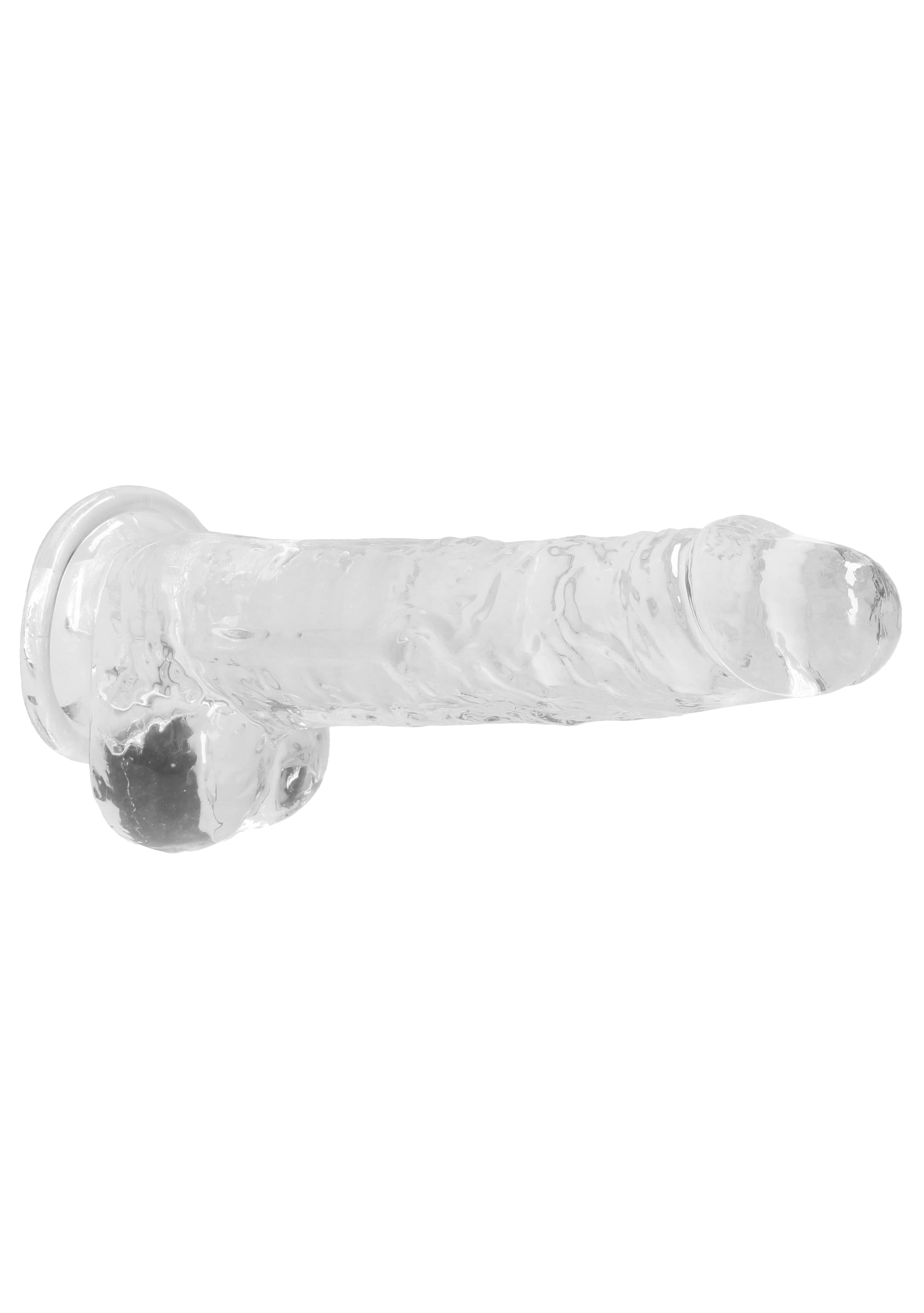 Real Rock Crystal Clear 8" Realistic Dildo With Balls (Transparent) Real Rock - For Me To Love