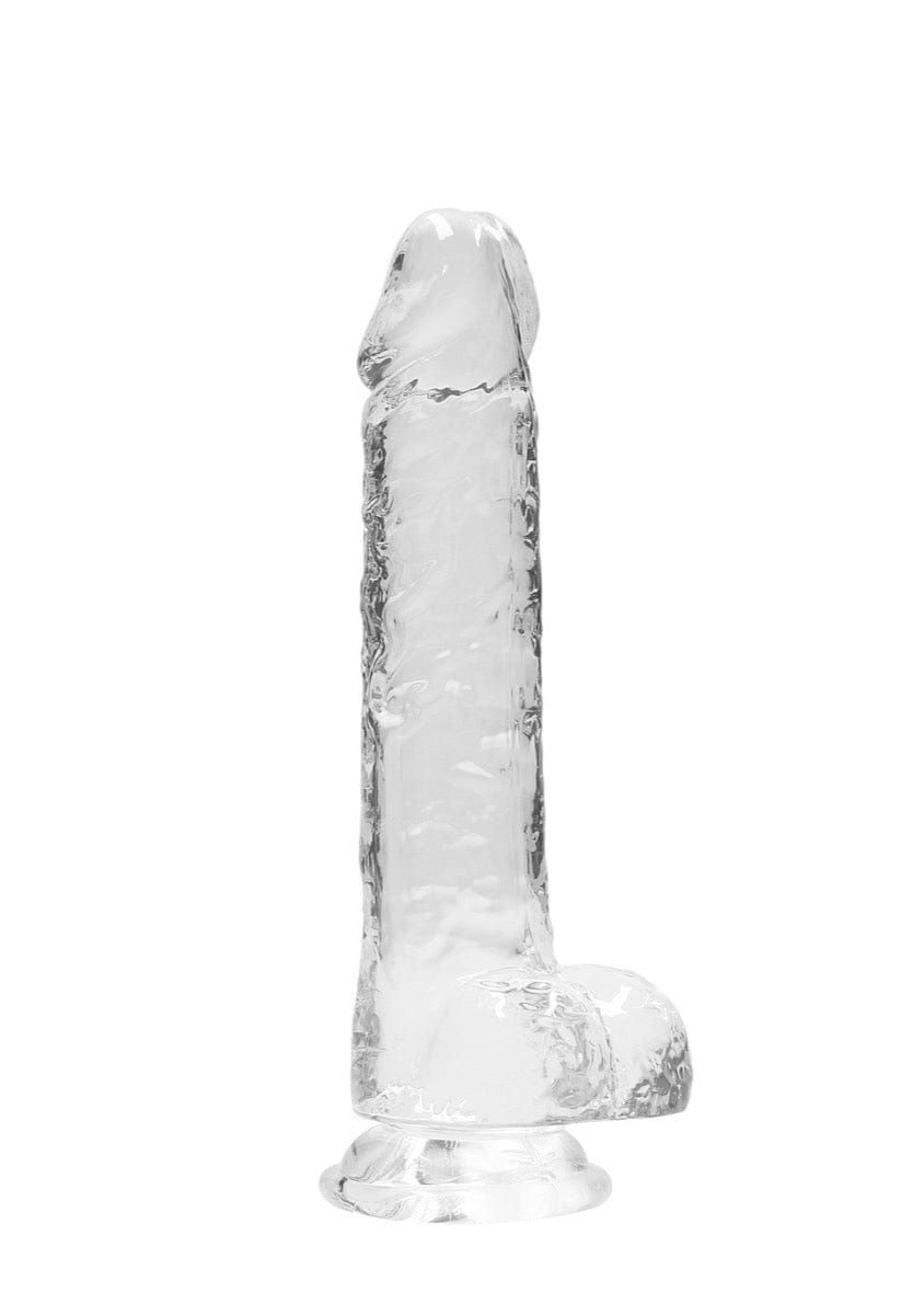 Real Rock Crystal Clear 8" Realistic Dildo With Balls (Transparent) Real Rock - For Me To Love