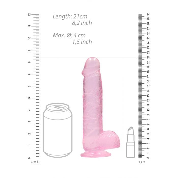 Real Rock - Crystal Clear Realistic Suction Cup Dildo With Balls | 8 inches Real Rock - For Me To Love