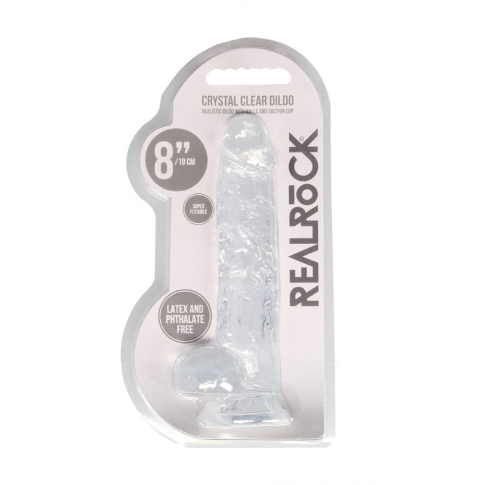 Real Rock - Crystal Clear Realistic Suction Cup Dildo With Balls | 8 inches Real Rock - For Me To Love