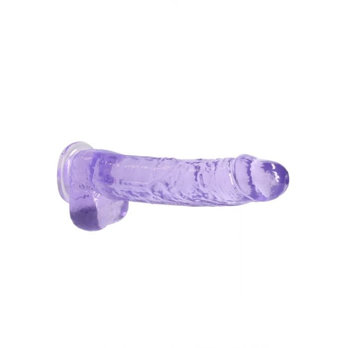 Real Rock Crystal Clear 9" Realistic Dildo With Balls (Purple) Real Rock - For Me To Love