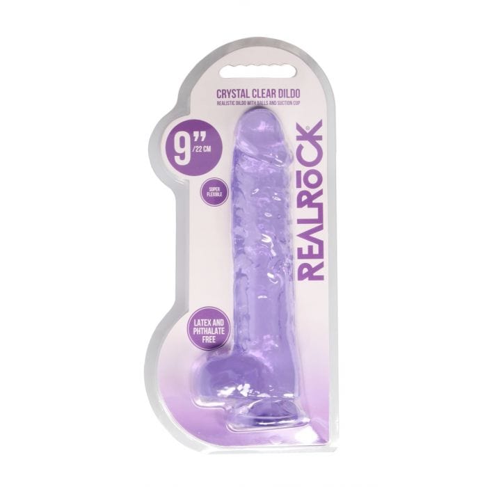 Real Rock - Crystal Clear Realistic Suction Cup Dildo With Balls | 9 inches Real Rock - For Me To Love