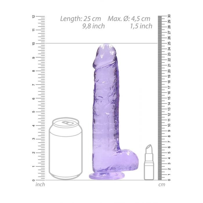 Real Rock - Crystal Clear Realistic Suction Cup Dildo With Balls | 9 inches Real Rock - For Me To Love
