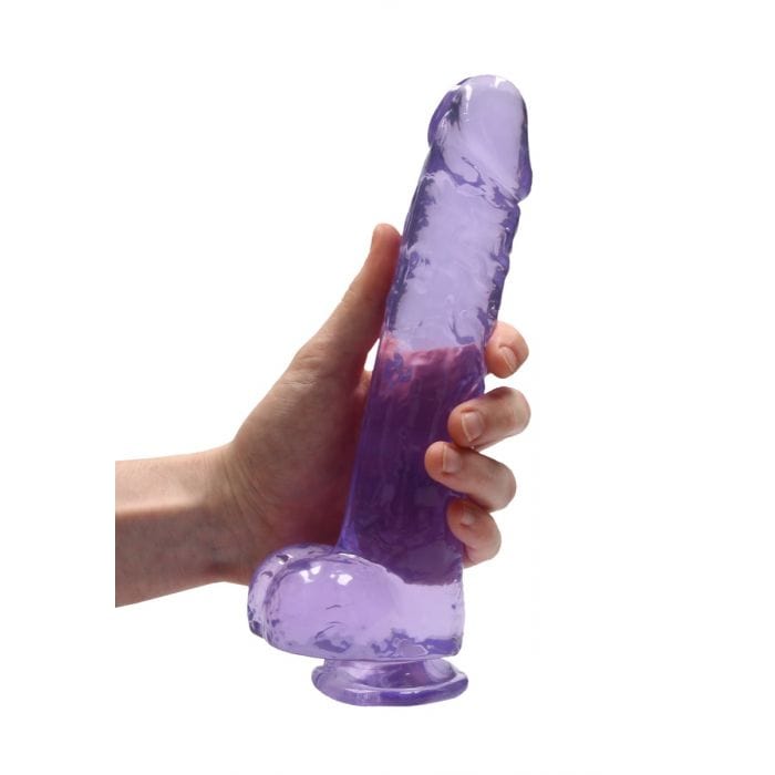 Real Rock - Crystal Clear Realistic Suction Cup Dildo With Balls | 9 inches Real Rock - For Me To Love