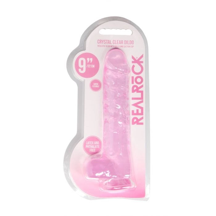 Real Rock - Crystal Clear Realistic Suction Cup Dildo With Balls | 9 inches Real Rock - For Me To Love