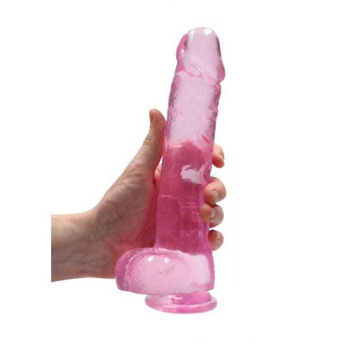 Real Rock - Crystal Clear Realistic Suction Cup Dildo With Balls | 9 inches Real Rock - For Me To Love