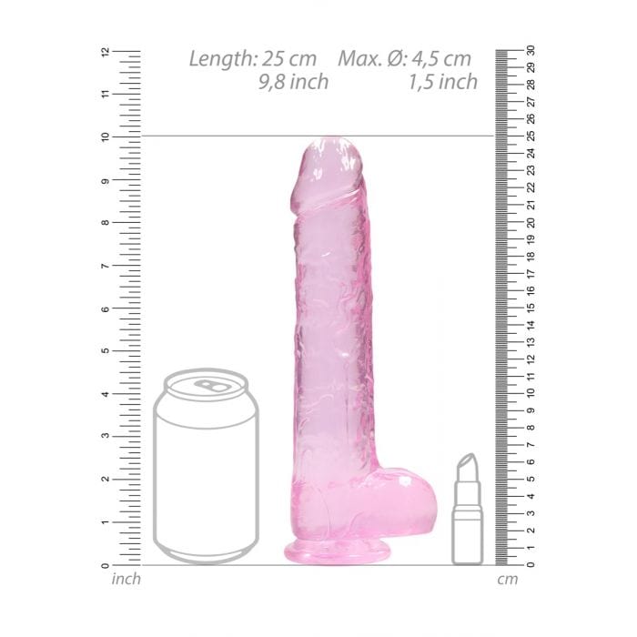 Real Rock - Crystal Clear Realistic Suction Cup Dildo With Balls | 9 inches Real Rock - For Me To Love