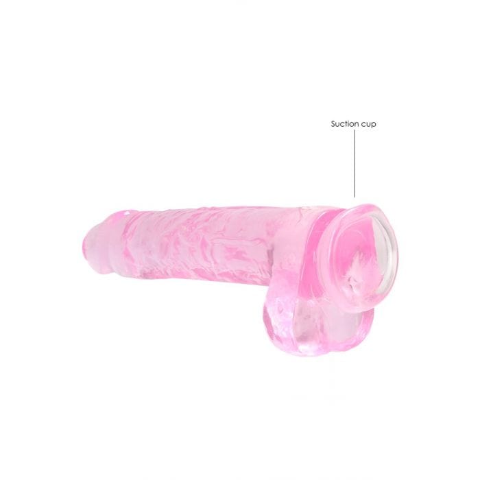 Real Rock - Crystal Clear Realistic Suction Cup Dildo With Balls | 9 inches Real Rock - For Me To Love