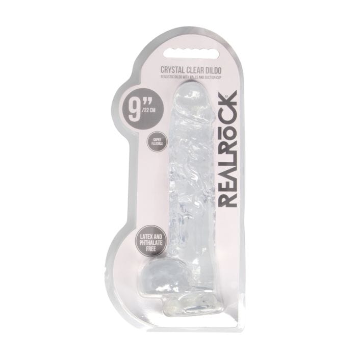 Real Rock - Crystal Clear Realistic Suction Cup Dildo With Balls | 9 inches Real Rock - For Me To Love
