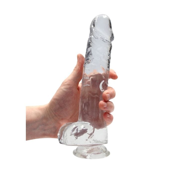 Real Rock - Crystal Clear Realistic Suction Cup Dildo With Balls | 9 inches Real Rock - For Me To Love