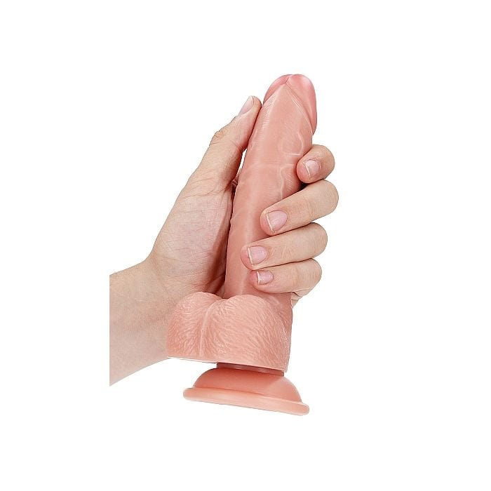 Real Rock - Curved Realistic Dildo & Balls with Suction Cup | 7 inches Real Rock - For Me To Love