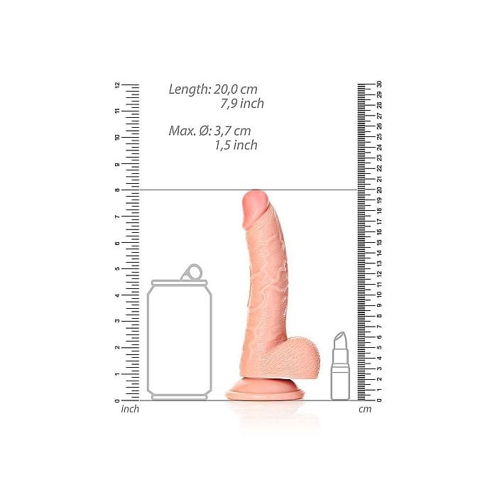 Real Rock - Curved Realistic Dildo & Balls with Suction Cup | 7 inches Real Rock - For Me To Love