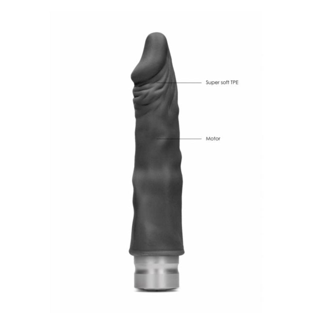 Real Rock REAL ROCK - 7 inch REALISTIC VIBRATING DILDO - BLACK