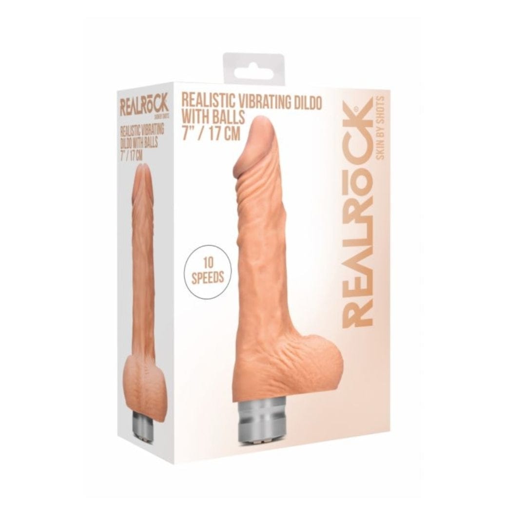 Real Rock REAL ROCK - 7 inch REALISTIC VIBRATING DILDO - FLESH