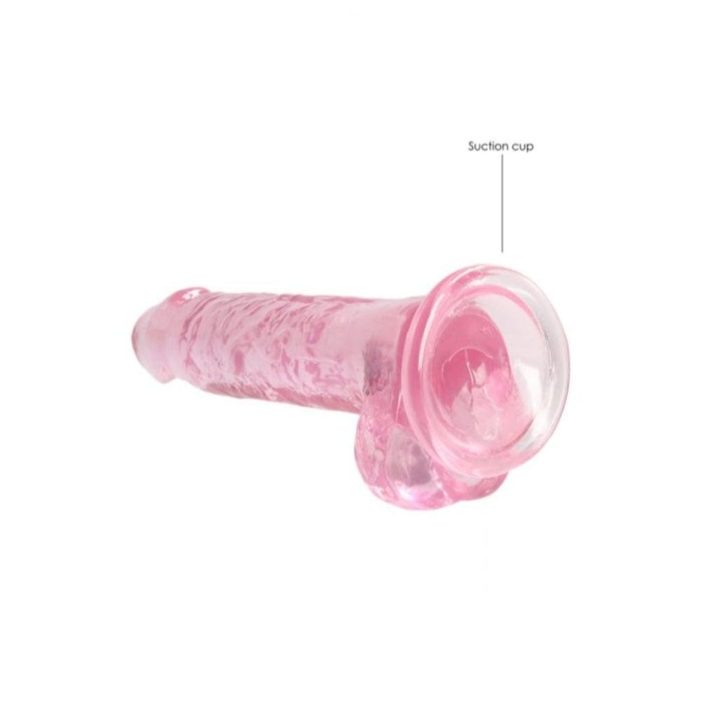 Real Rock Real Rock Crystal Clear 7" Realistic Dildo With Balls (Pink)