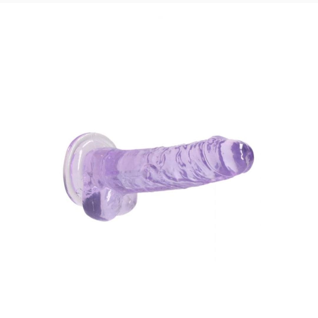 Real Rock Real Rock Crystal Clear 7" Realistic Dildo With Balls (Purple)