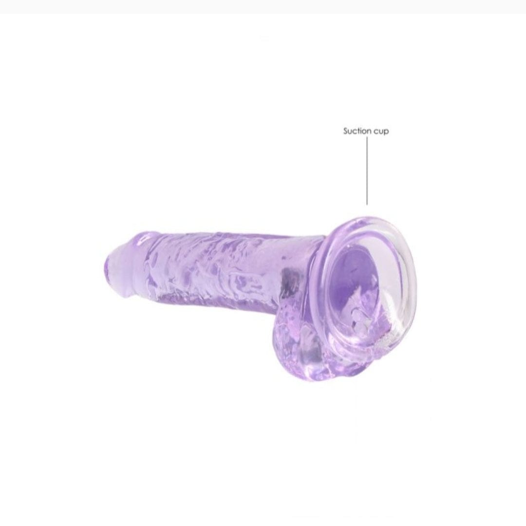 Real Rock Real Rock Crystal Clear 7" Realistic Dildo With Balls (Purple)