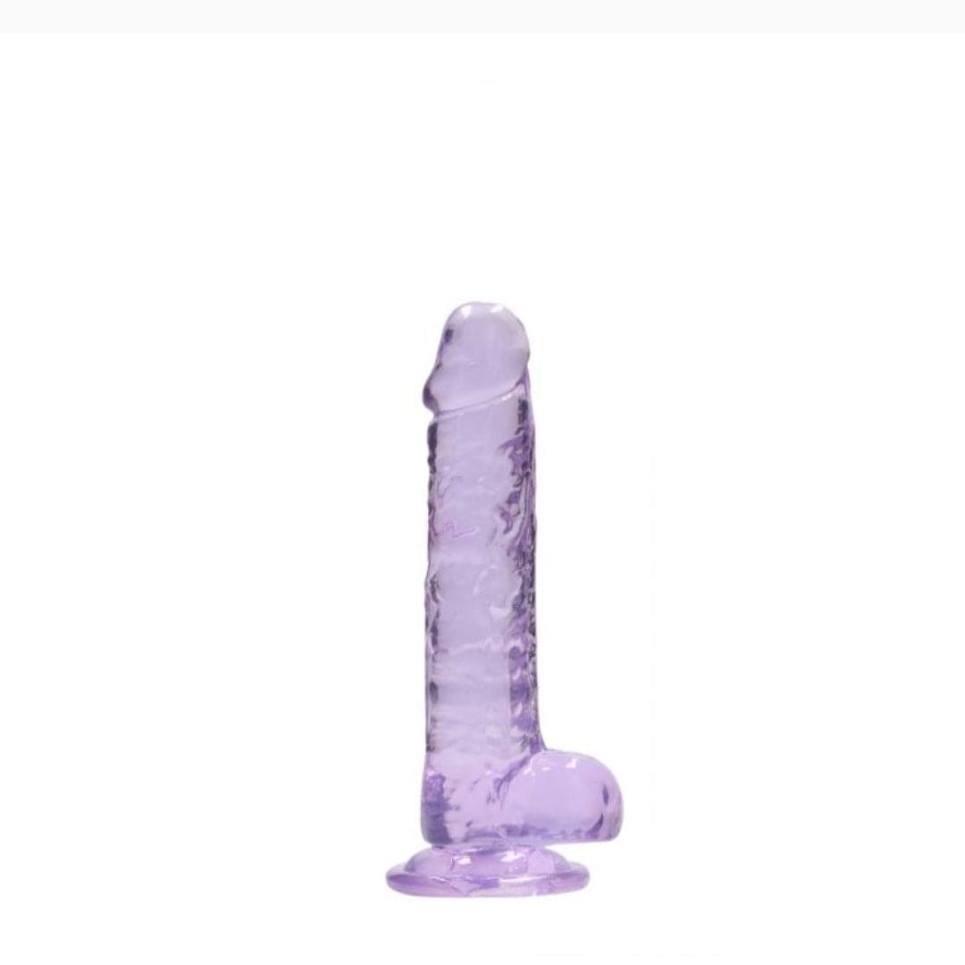 Real Rock Real Rock Crystal Clear 7" Realistic Dildo With Balls (Purple)
