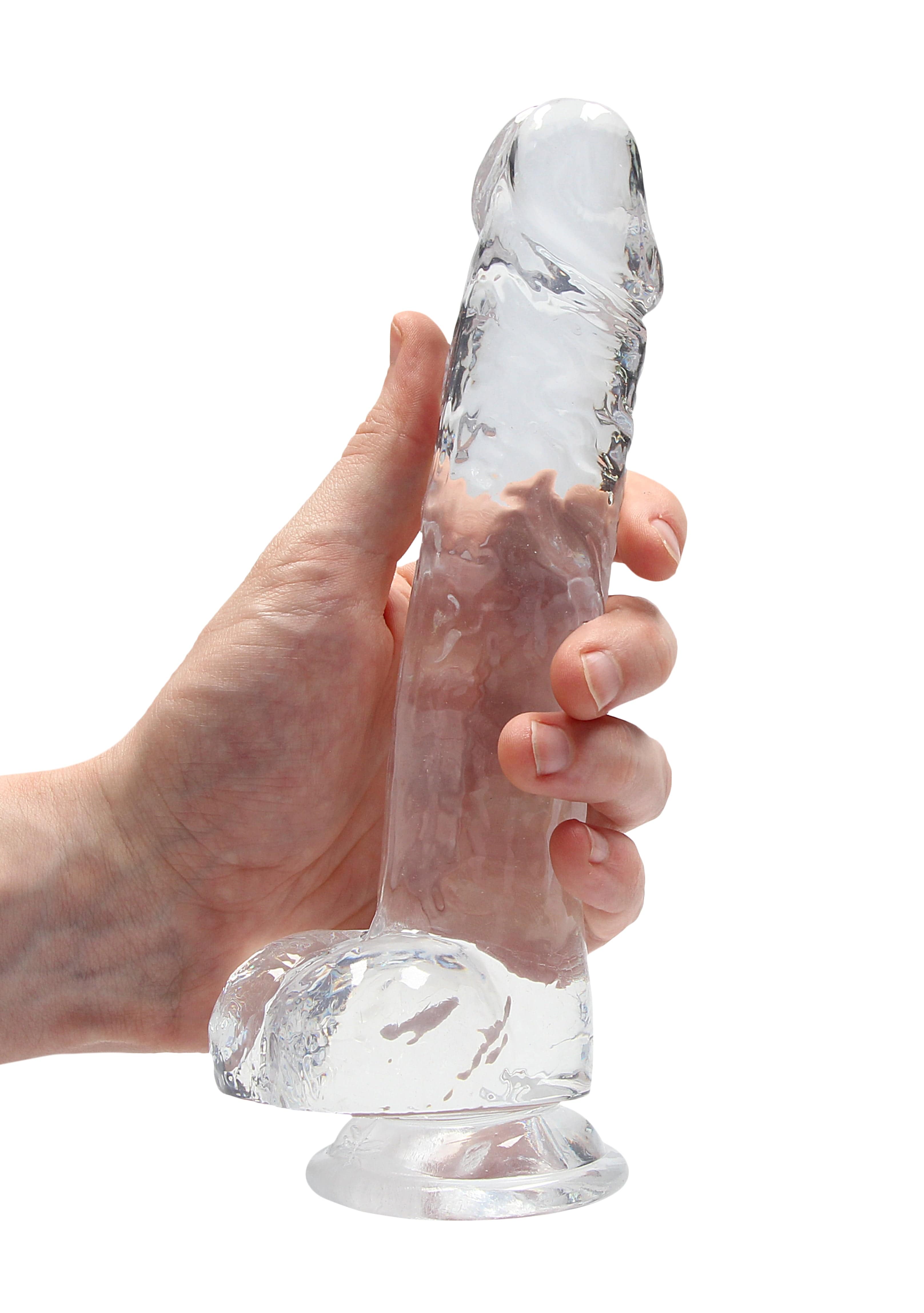 Real Rock Real Rock Crystal Clear 8" Realistic Dildo With Balls (Transparent)