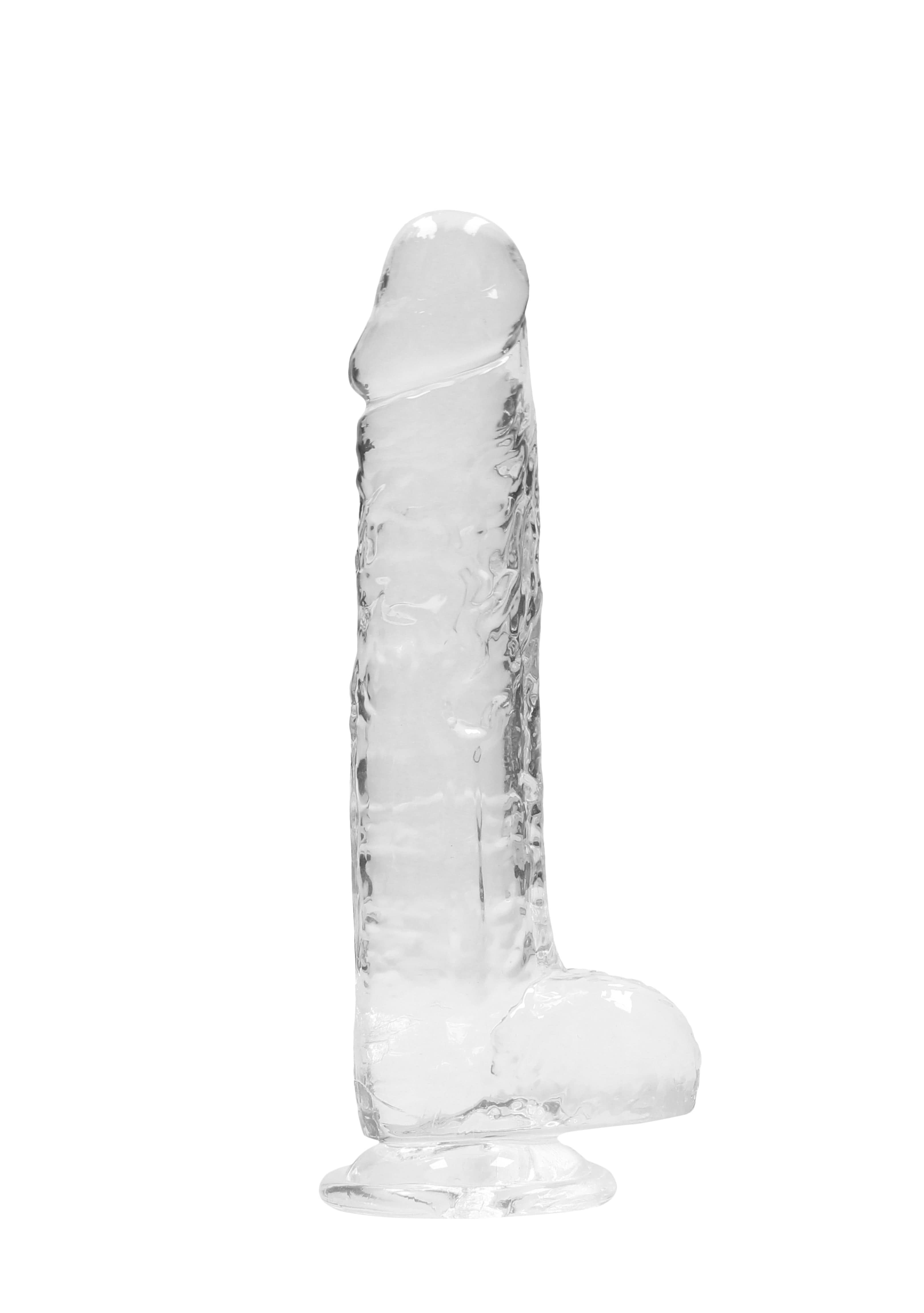 Real Rock Real Rock Crystal Clear 8" Realistic Dildo With Balls (Transparent)