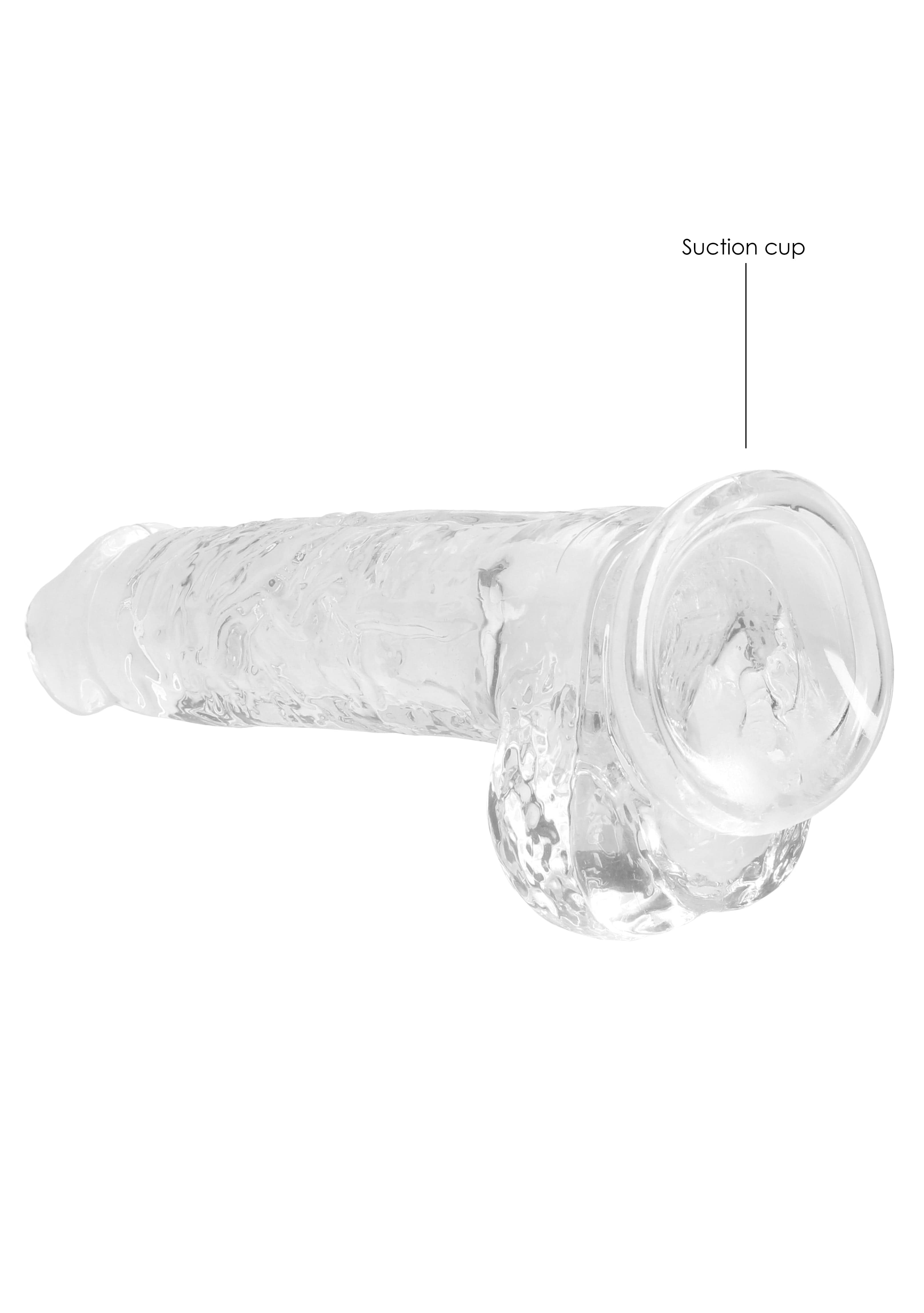 Real Rock Real Rock Crystal Clear 8" Realistic Dildo With Balls (Transparent)