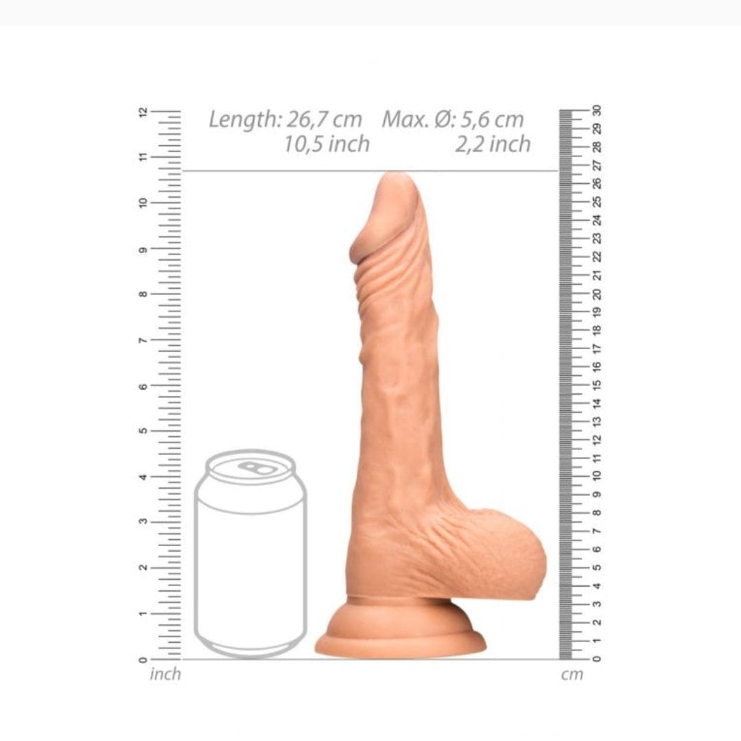 Real Rock Real Rock Silicone Dildo With Balls 10" (Flesh)