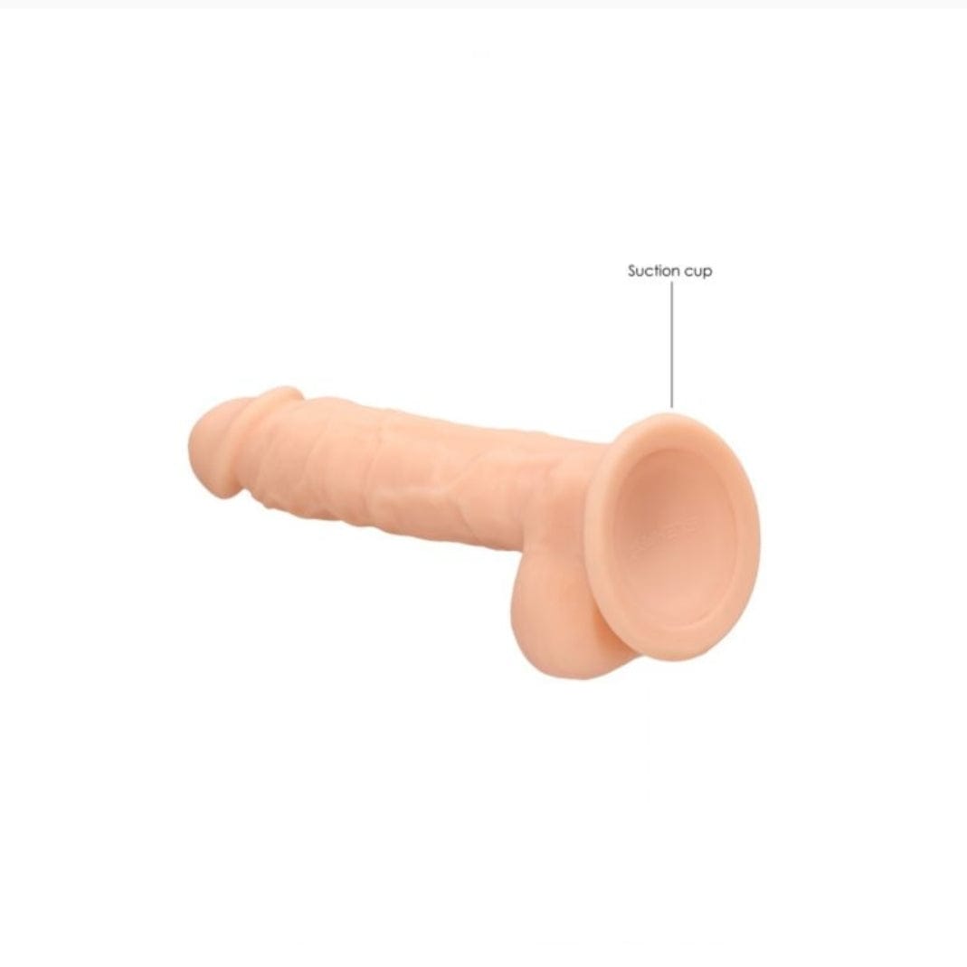 Real Rock Real Rock Silicone Dildo With Balls 7" (Flesh)