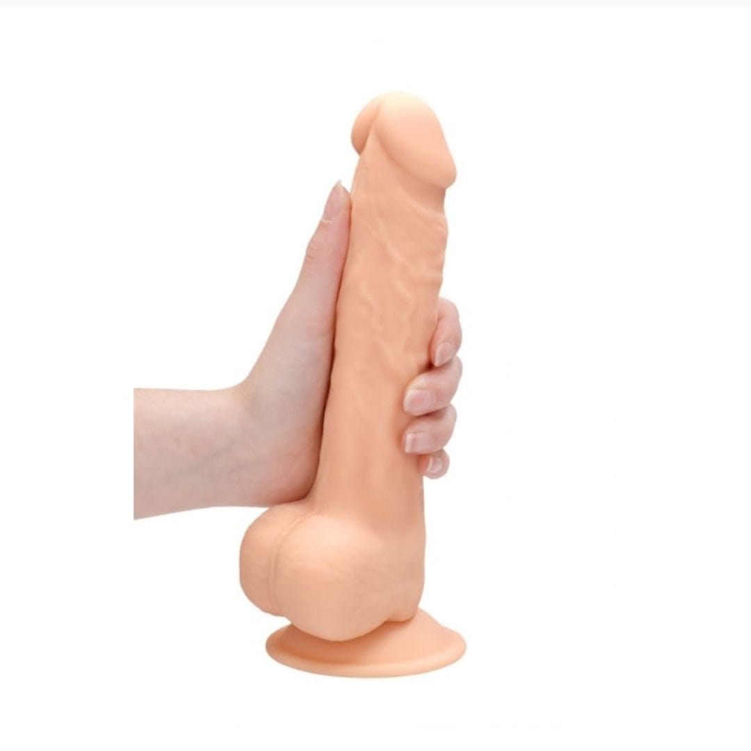 Real Rock Real Rock Silicone Dildo With Balls 9.5" (Flesh)
