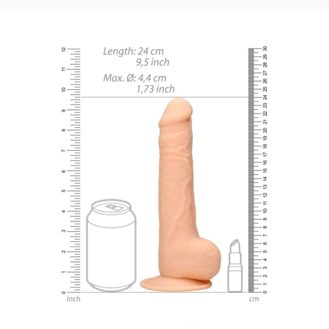 Real Rock Real Rock Silicone Dildo With Balls 9.5" (Flesh)