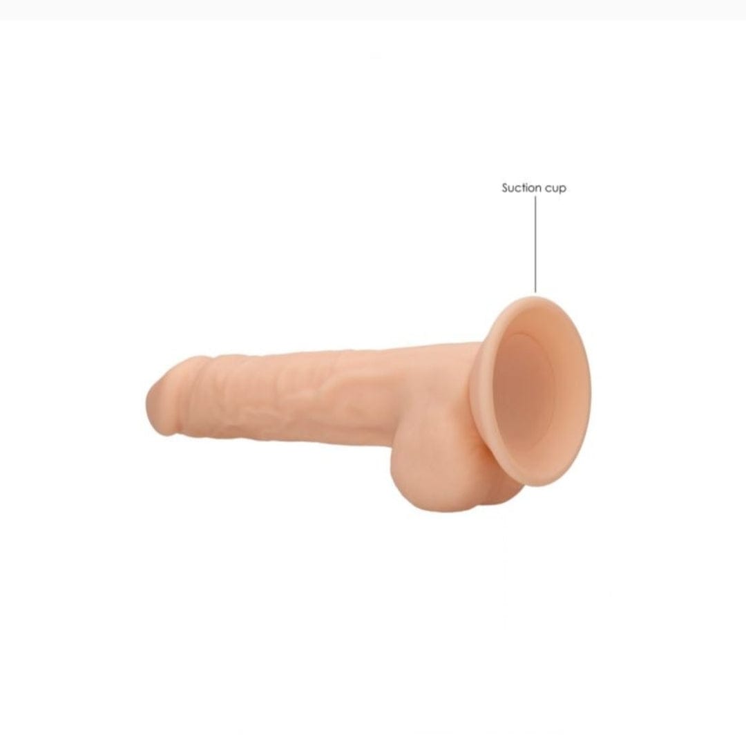 Real Rock Real Rock Silicone Dildo With Balls 9.5" (Flesh)