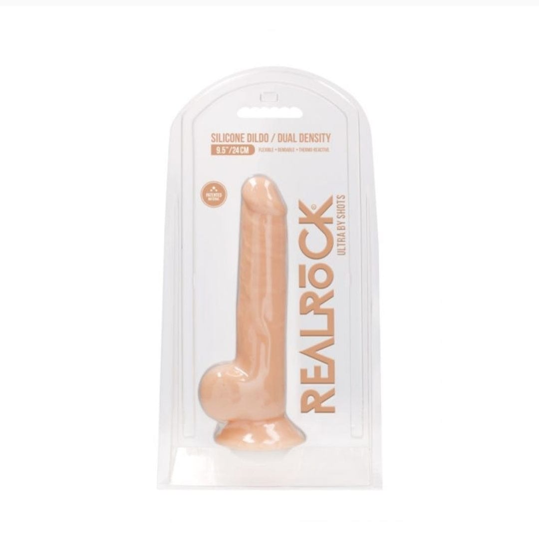 Real Rock Real Rock Silicone Dildo With Balls 9.5" (Flesh)