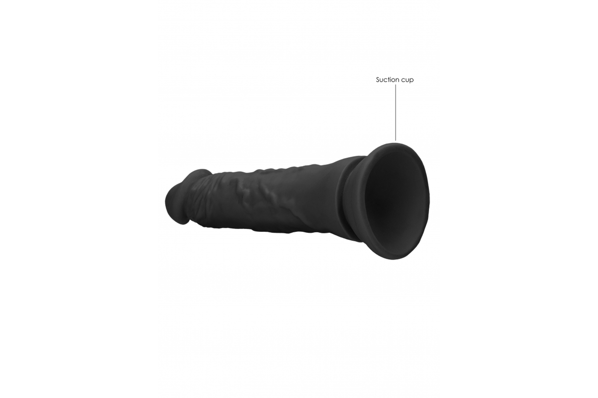 Real Rock - Realistic Dildo with Suction Cup Base | Black 7 inches Real Rock - For Me To Love
