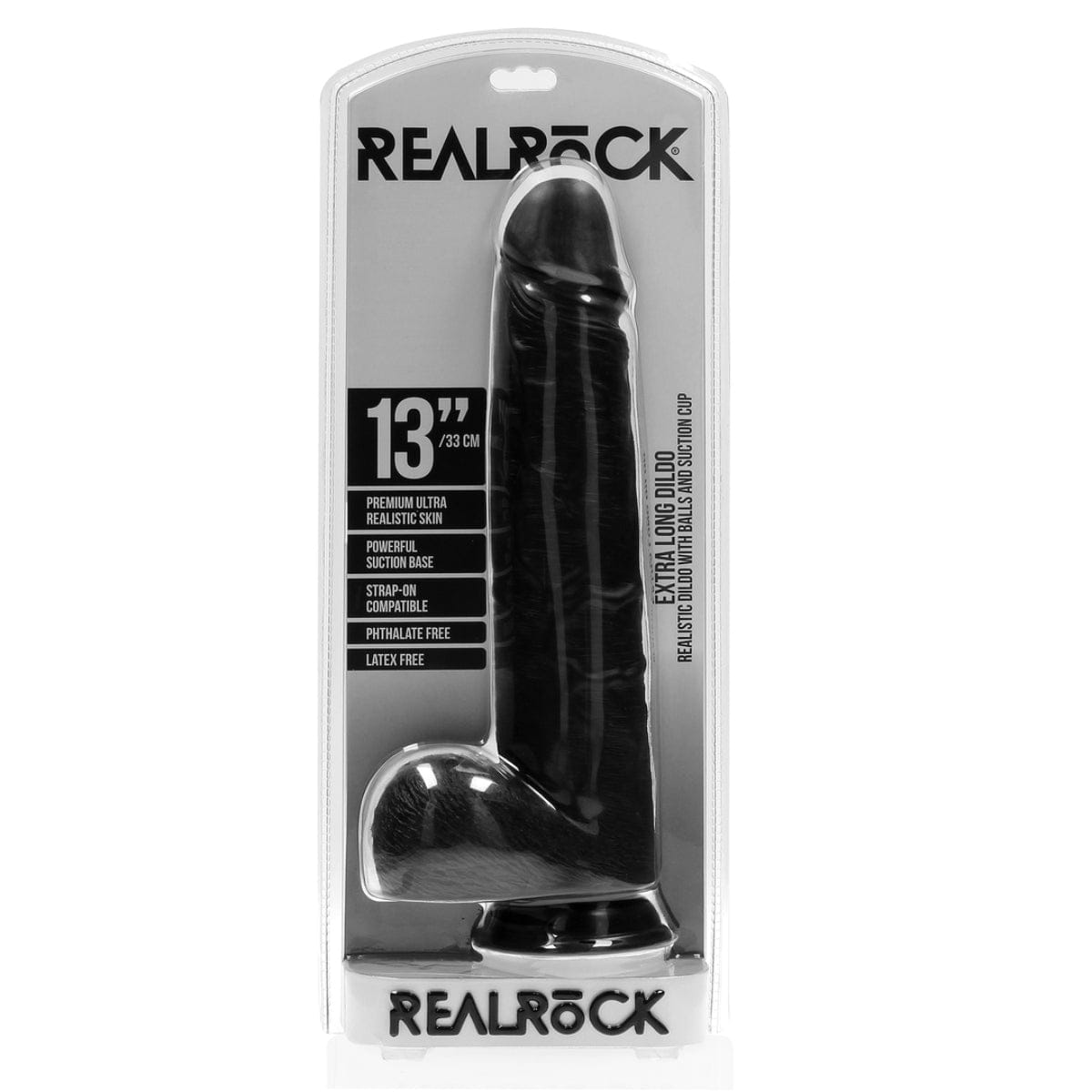 Real Rock - Realistic Extra Long Dildo with Balls and Suction Cup Base | 13 inches prowler red - For Me To Love