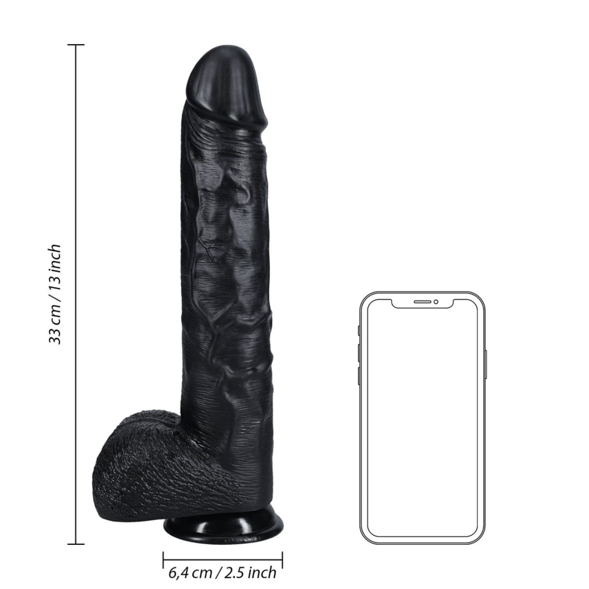 Real Rock - Realistic Extra Long Dildo with Balls and Suction Cup Base | 13 inches prowler red - For Me To Love