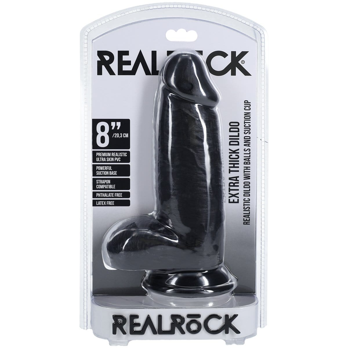 RealRock - Extra Thick Realistic Dildo with Balls | 8 Inch Real Rock - For Me To Love