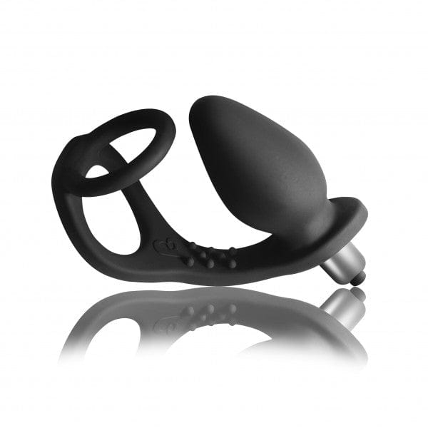 RO-Zen Vibrating Butt Plug with Cock Ring - Black Rocks off - For Me To Love