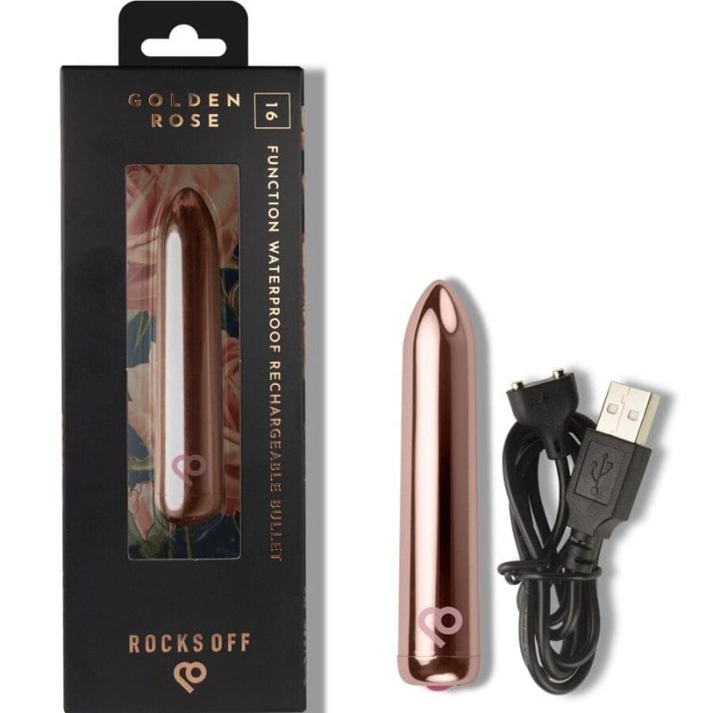 Rocks Off - Golden Rose USB Rechargeable Mini Bullet Vibe | 90mm Rocks off - For Me To Love